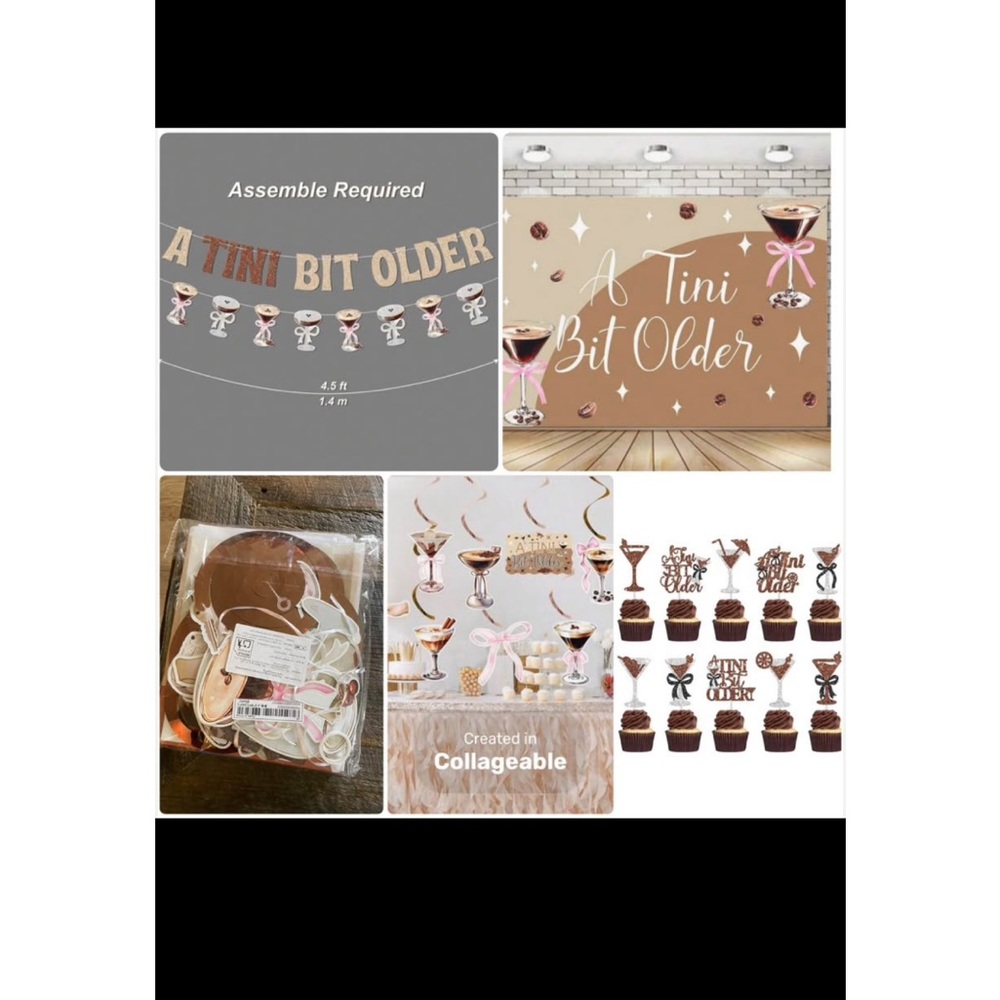 'A Tini Bit Older' Party Decoration Set - espresso martini